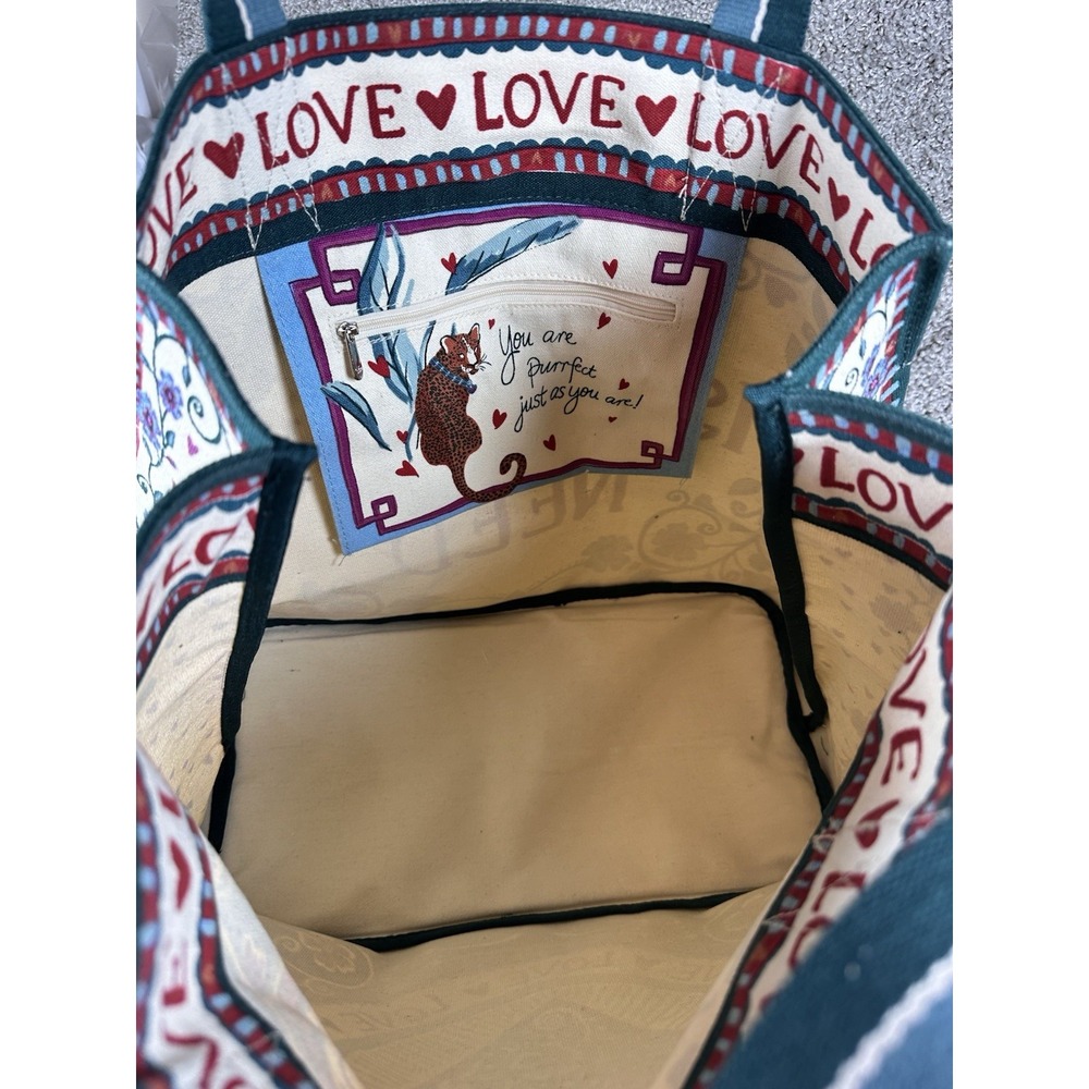 Brighton‎ Bella Tile Tote Love Is All You Need Canvas Bag NWT - Picture 7 of 9